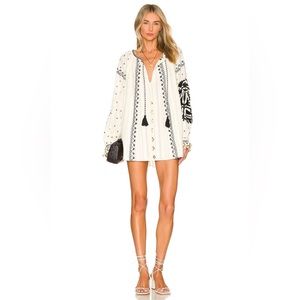 Free People Tallie Embroidered Tunic Ivory Combo